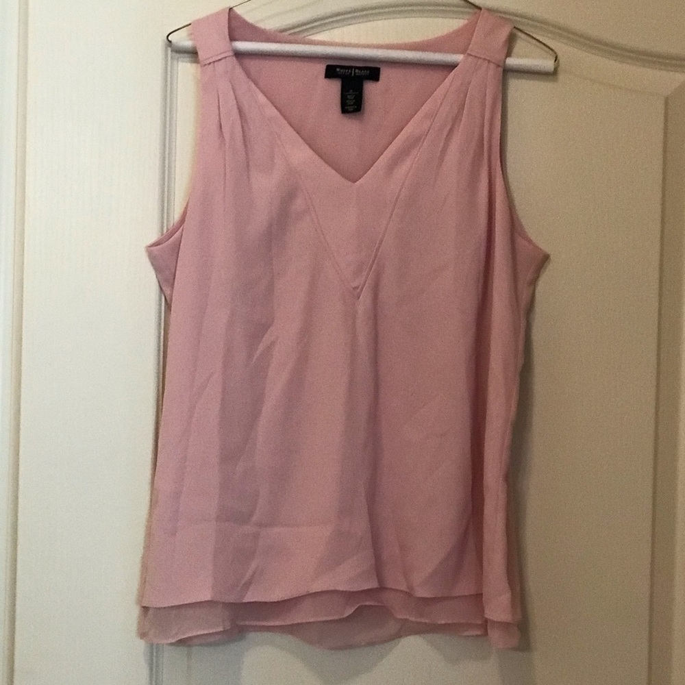 Gently used WHBM light pink sleeveless top SZ M
